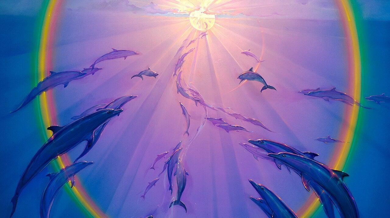 Rainbow Dolphins - John Pitre Fine Art