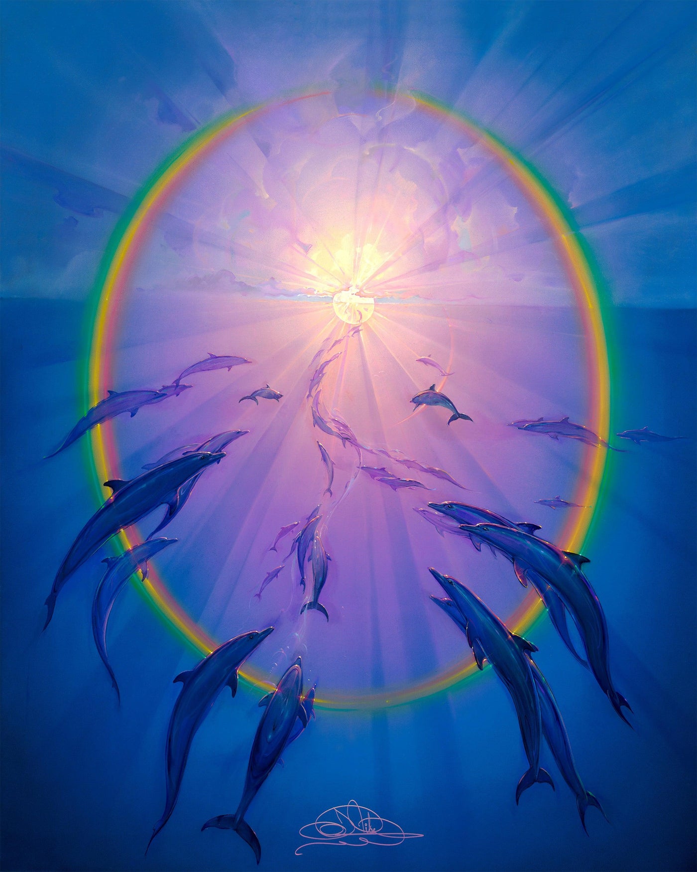 Rainbow Dolphins - John Pitre Fine Art