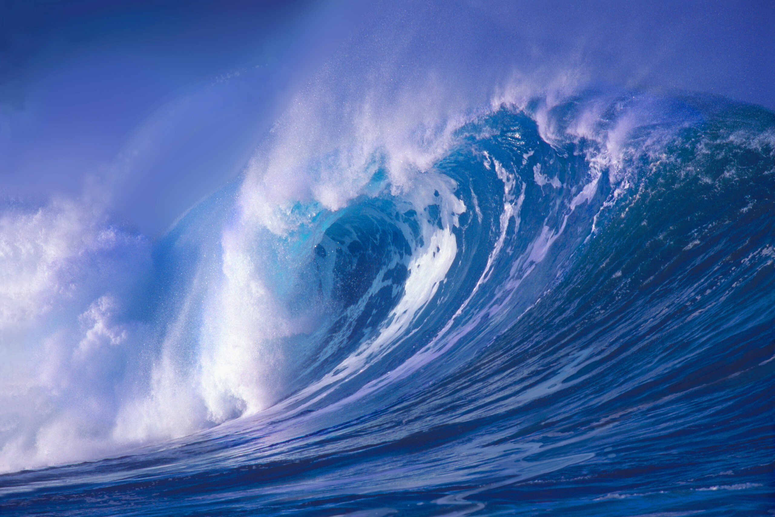 John Pitre Big Tuesday Waimea powerful ocean wave artwork featuring massive surf at Waimea Bay Hawaii, dynamic motion and coastal energy in surf fine art painting